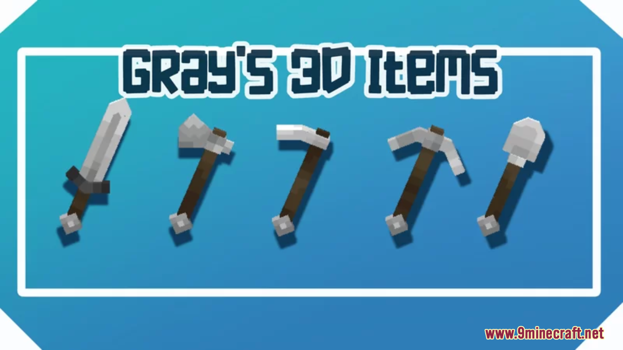Gray's 3D Items Resource Pack (1.21.1, 1.20.1) - Texture Pack 1