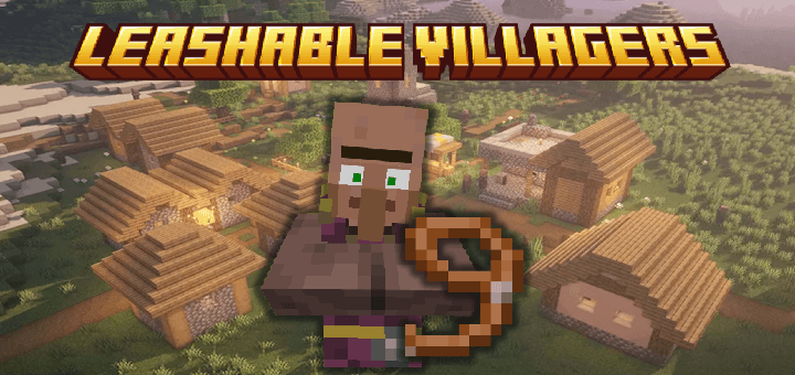 Leashable Villagers Addon (1.21) - MCPE/Bedrock Mod 1