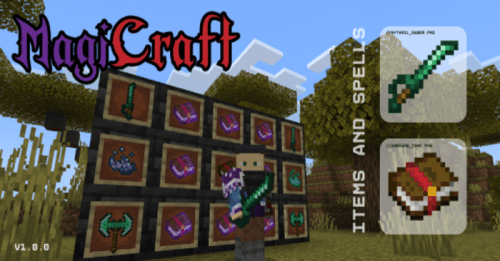 MagiCraft Addon (1.21) – MCPE/Bedrock Spells & Magical Items Mod Thumbnail