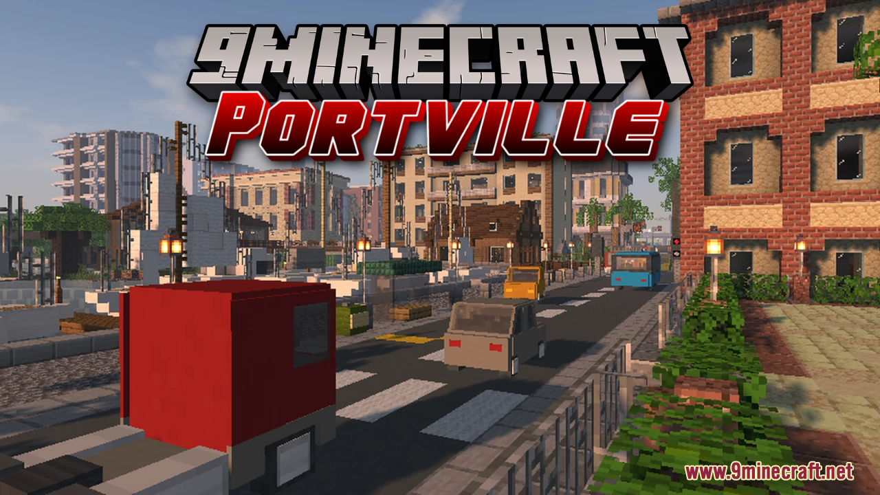 Portville Map (1.21.1, 1.20.1) - Working traffic system 1