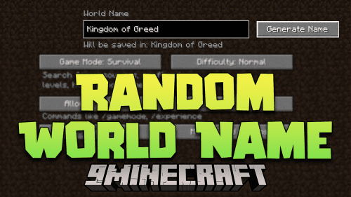 Random World Name Mod (1.21, 1.19.2) – Naming Your Worlds Thumbnail
