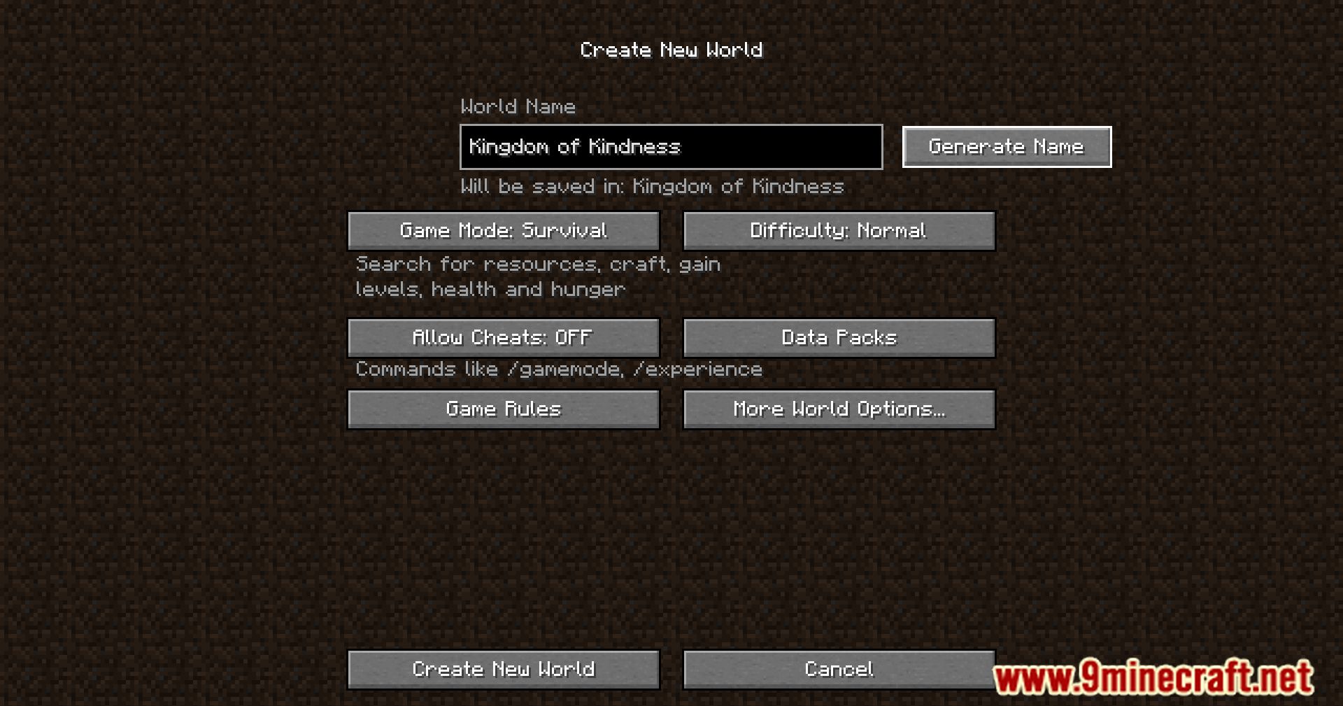 Random World Name Mod (1.21, 1.19.2) - Naming Your Worlds 6