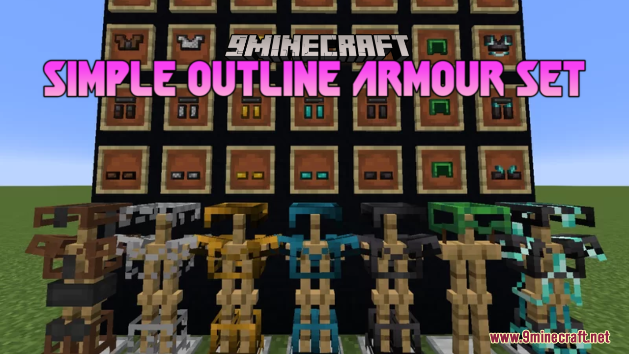 Simple Outline Armour Set Resource Pack (1.20.6, 1.20.1) - Texture Pack 1