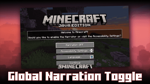 Global Narration Toggle Mod (1.21, 1.20.1) – Narration Setting On Game Start-Up Thumbnail