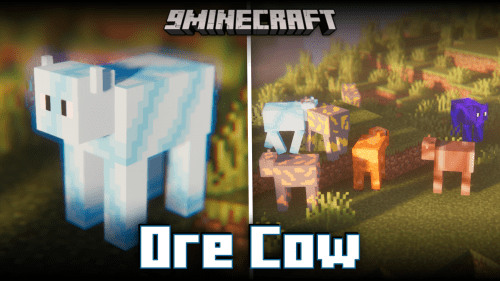 Kazmur Ore Cow Mod (1.20.1, 1.19.4) – Milk Ores From Ore Cows! Thumbnail