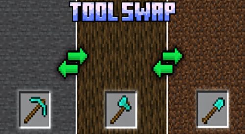 Tool Swap Addon (1.21, 1.20) – MCPE/Bedrock Mod Thumbnail