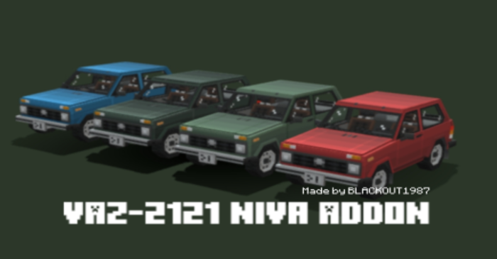 VAZ-2121 Niva Addon (1.21, 1.20) - MCPE/Bedrock Car Mod 1