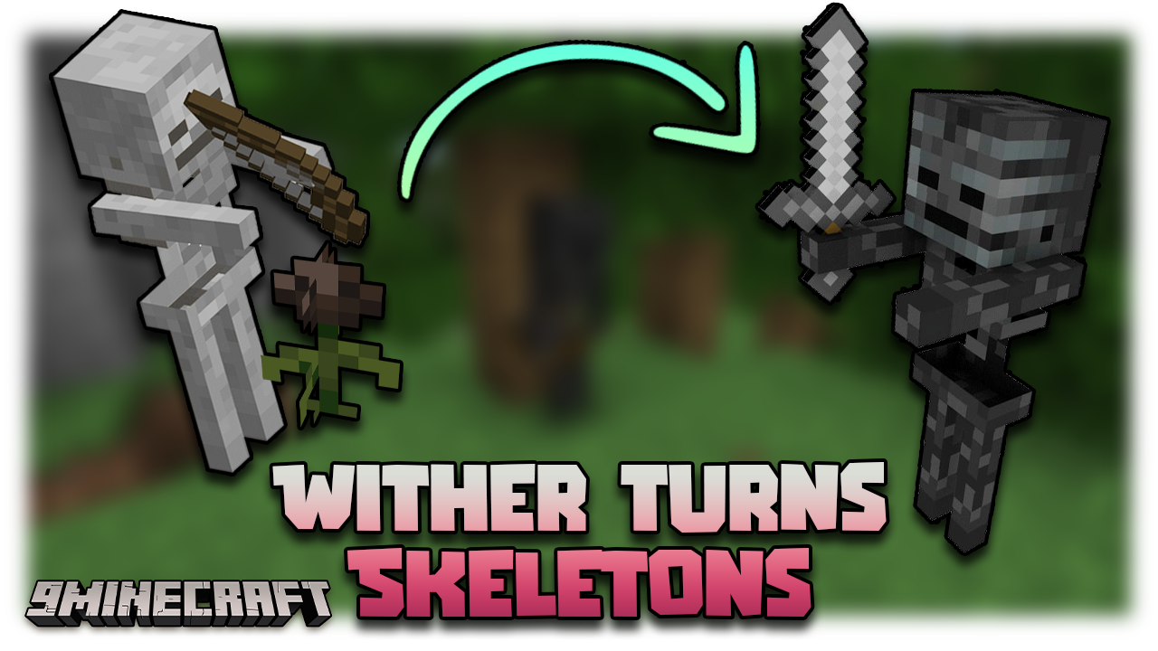 Wither Turns Skeletons Mod (1.21.1, 1.20.1) - Transforming Skeletons To Wither Skeletons 1