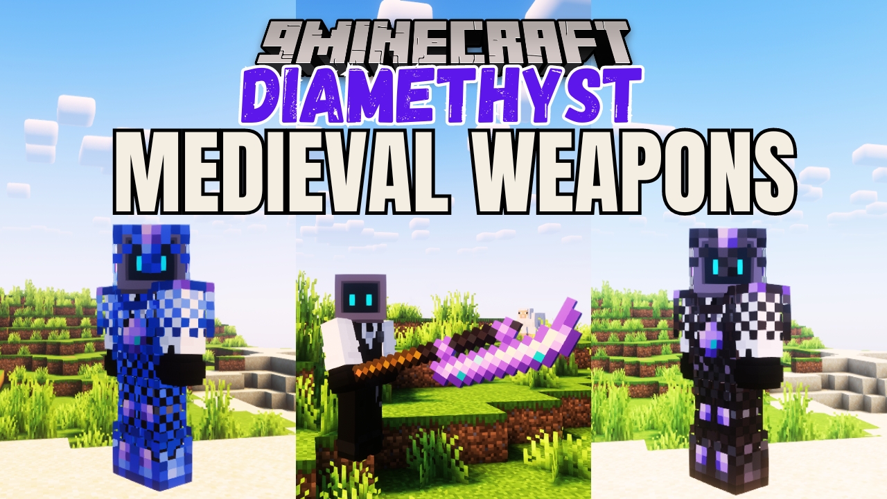 Diamethyst Medieval Weapons Mod (1.20.1, 1.19.4) - Diamethyst Glaive, Halberd, Lochaber Axe 1