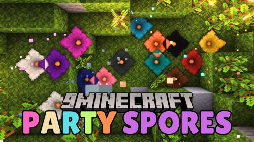 Party Spores Mod (1.20.6, 1.20.1) – The Best Dyeable Spore Blossoms Thumbnail