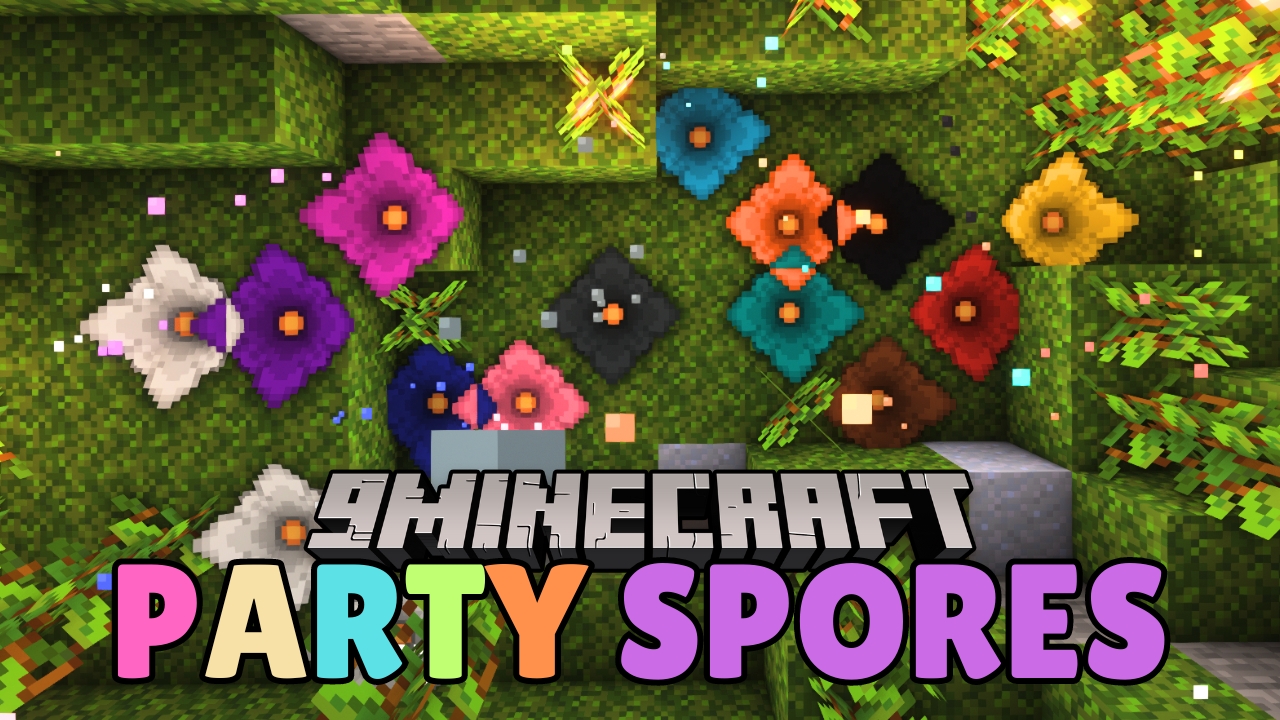 Party Spores Mod (1.20.6, 1.20.1) - The Best Dyeable Spore Blossoms 1