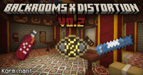 Backrooms × Distortion Addon (1.21) – MCPE/Bedrock Mod Thumbnail