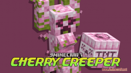 Cherry Creeper Resource Pack (1.21.1, 1.20.1) – Texture Pack Thumbnail