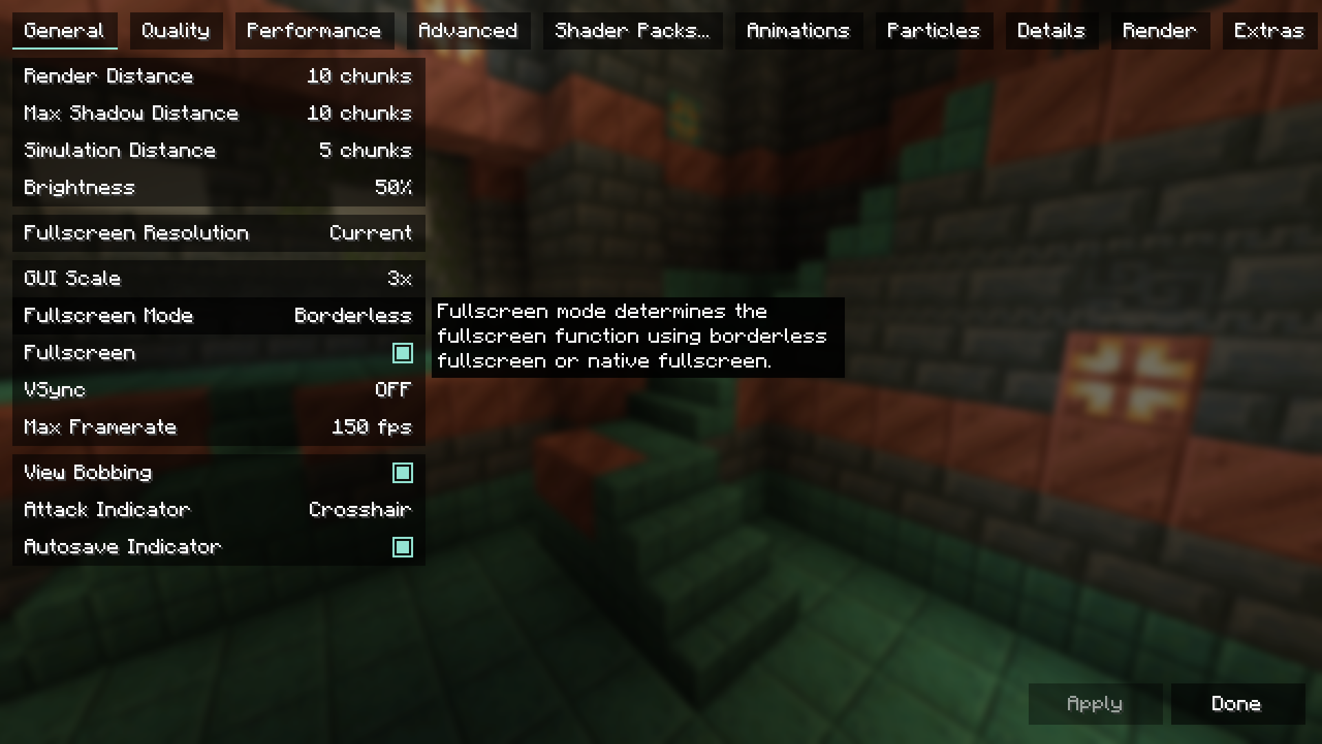 Concentration Mod (1.21.1, 1.20.1) - Borderless Fullscreen 2