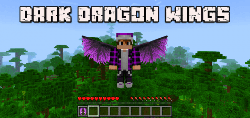 Dark Dragon Wings Addon (1.21) – MCPE/Bedrock Mod Thumbnail