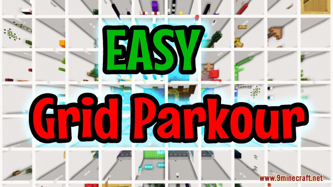 Easy Grid Parkour Map (1.21.1, 1.20.1) - 100 Parkour Grids 1