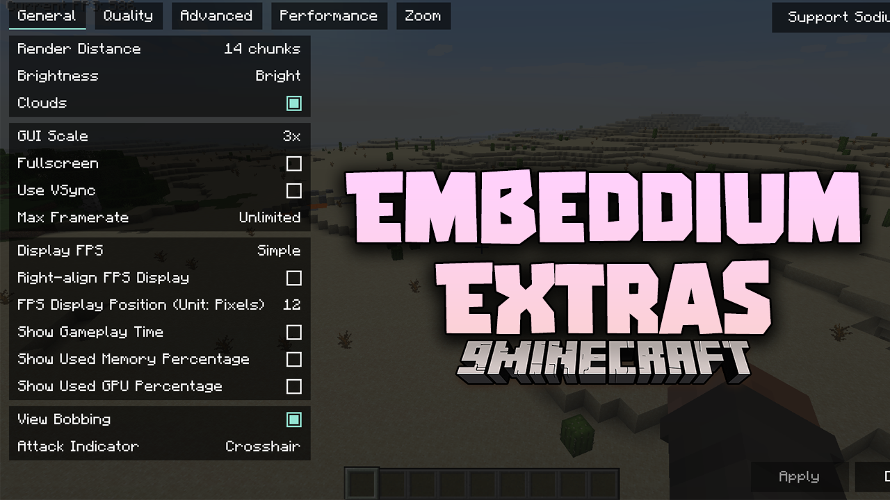 Embeddium Extras Mod (1.16.5) - Performance Tweaks 1