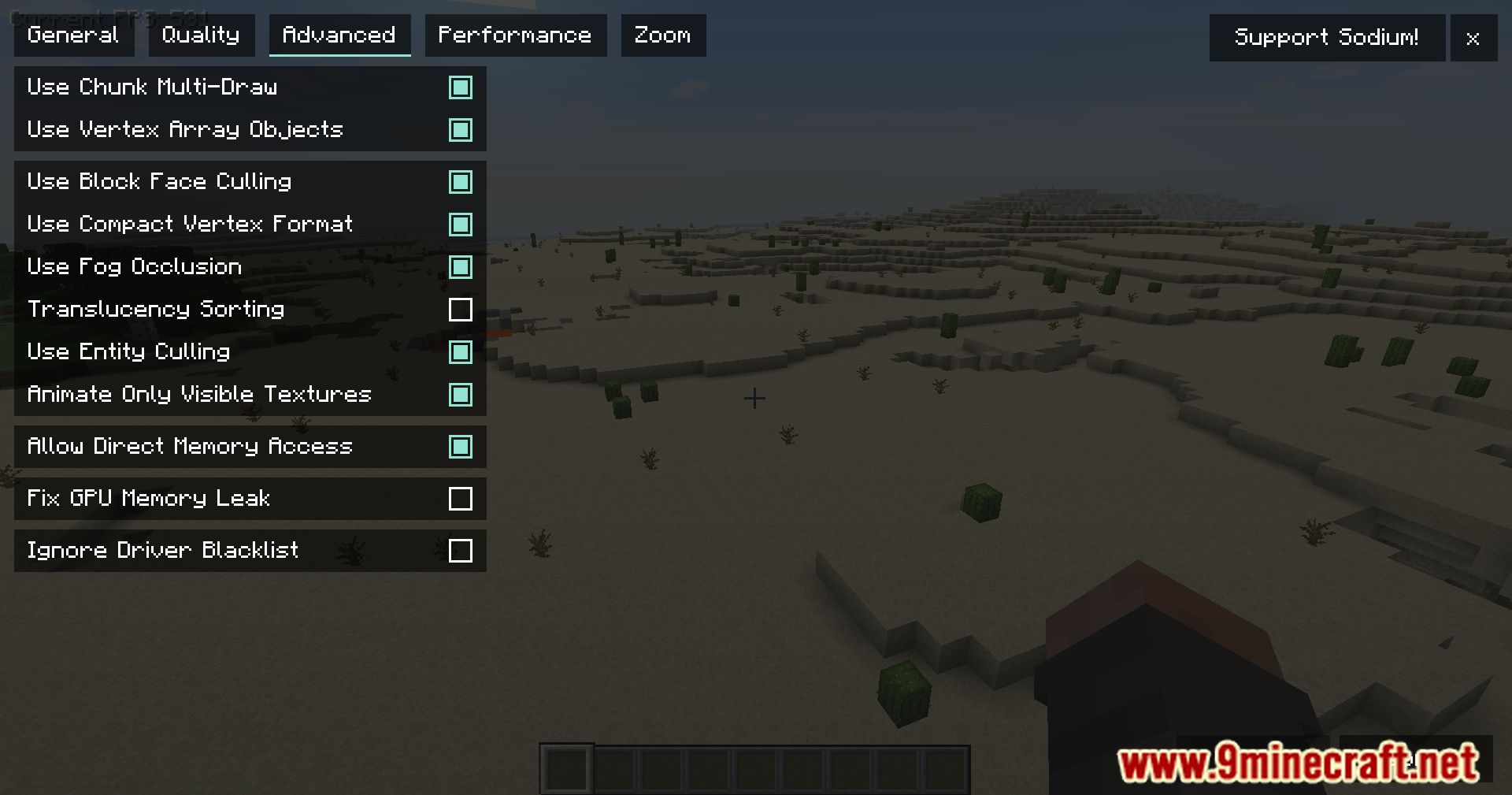 Embeddium Extras Mod (1.16.5) - Performance Tweaks 10