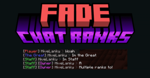 Fade Chat Ranks Addon (1.21) – MCPE/Bedrock Mod Thumbnail