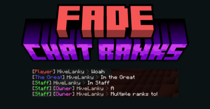 Fade Chat Ranks Addon (1.21) - MCPE/Bedrock Mod 1