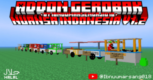 Gerobak Nuansa Indonesia Addon (1.21) – MCPE/Bedrock Mod Thumbnail