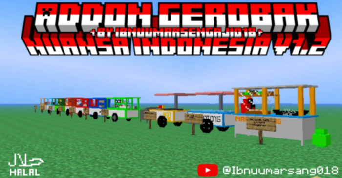 Gerobak Nuansa Indonesia Addon (1.21) - MCPE/Bedrock Mod 1