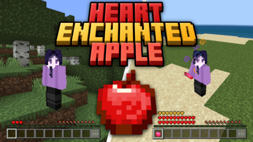 Heart Enchanted Apple Addon (1.21) – MCPE/Bedrock Mod Thumbnail