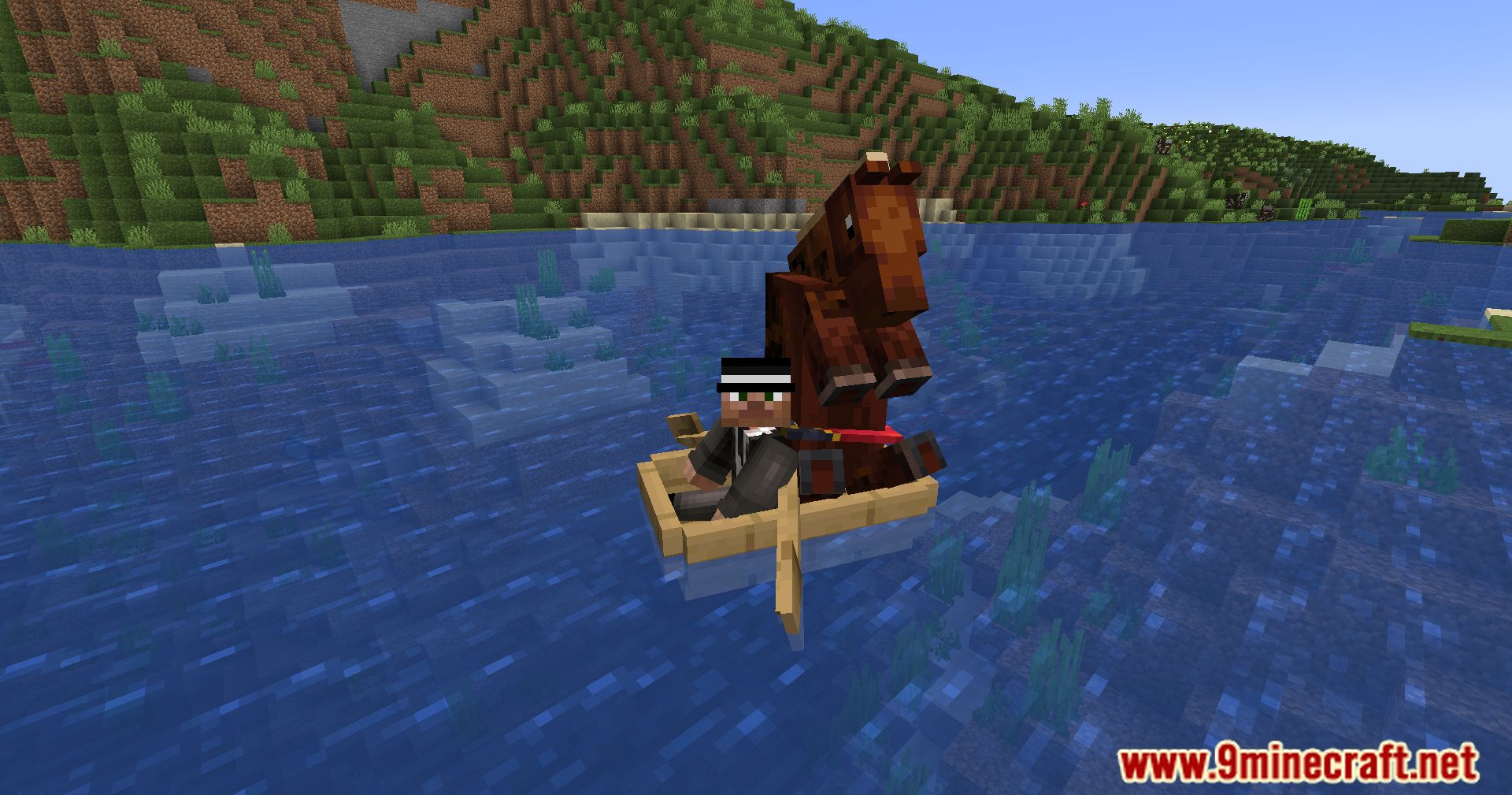 Horse In Boat Mod (1.21, 1.20.4) - Smooth Sailing With Your Horse 4