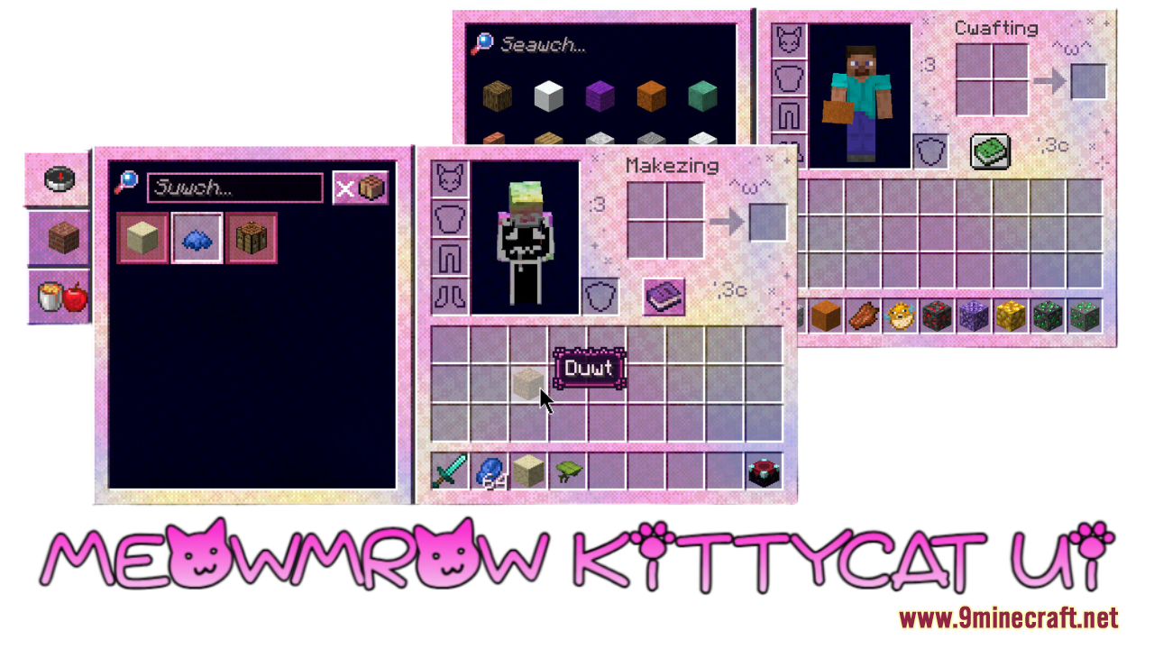 Meowmrow Kittycat UI Resource Pack (1.21.1, 1.20.1) - Texture Pack 1