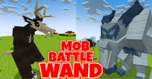 Mob Battle Wands Addon (1.21) – MCPE/Bedrock Mod Thumbnail