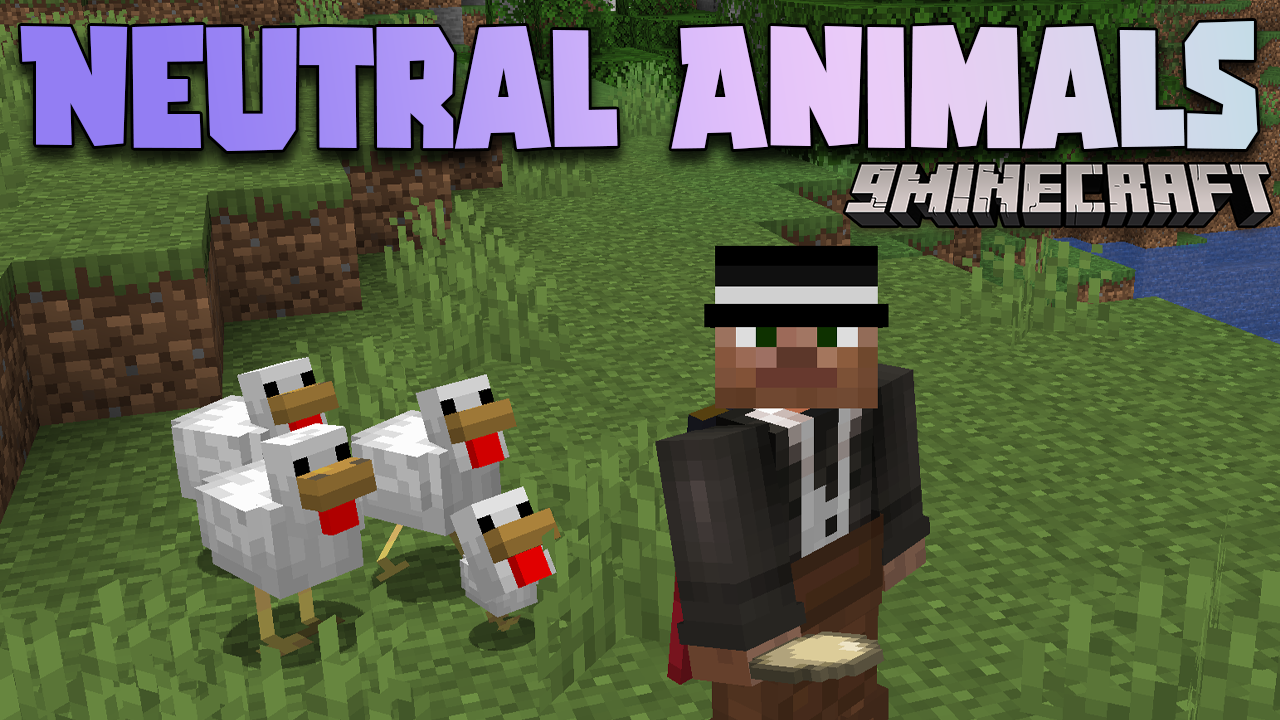 Neutral Animals Mod (1.21.1, 1.20.1) - Villagers And Animals Fight Back 1