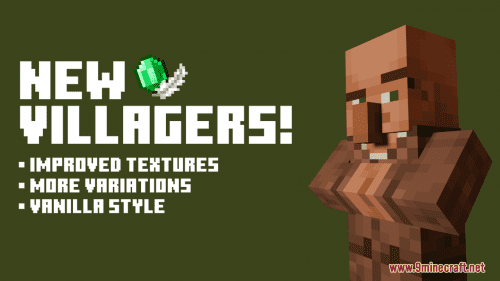 New Villagers Resource Pack (1.21.1, 1.20.1) – Texture Pack Thumbnail