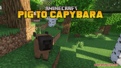 Pig to Capybara Resource Pack (1.21.1, 1.20.1) – Texture Pack Thumbnail