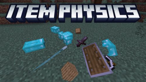 Raiyon’s Item Physics Addon (1.21) – MCPE/Bedrock Mod Thumbnail