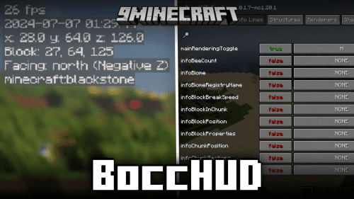 BoccHUD Mod (1.21.1, 1.20.1) – Mini F3 Screen Thumbnail