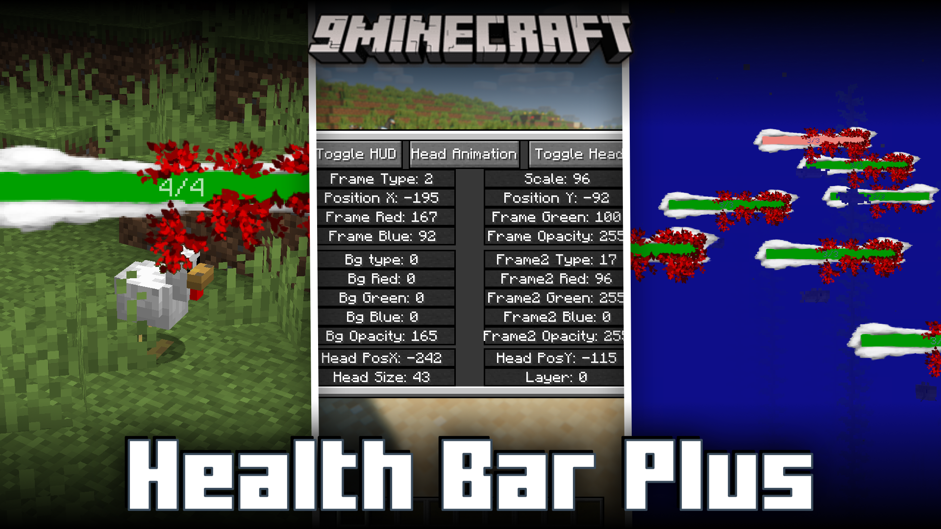 Health Bar Plus Mod (1.20.1, 1.19.3) - Highly Customizable HP Bars For All Mobs 1