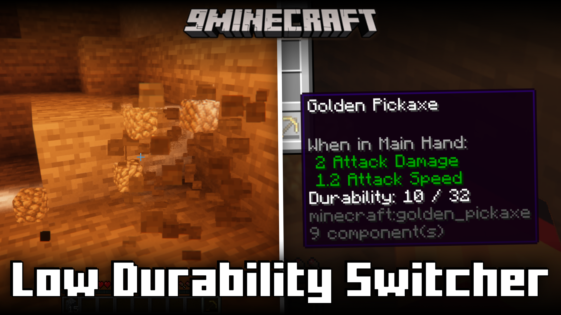 Low Durability Switcher Mod (1.21.1, 1.20.1) - Saves Tools From Breaking 1