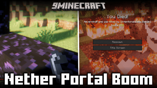 Nether Portal Boom Mod (1.20.4, 1.19.3) – Nether Portals Explode On Lighting Thumbnail