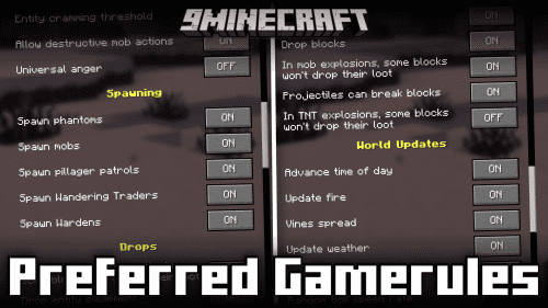 Preferred Gamerules Mod (1.21, 1.20.1) – Tweak Gamerules In-Game Thumbnail