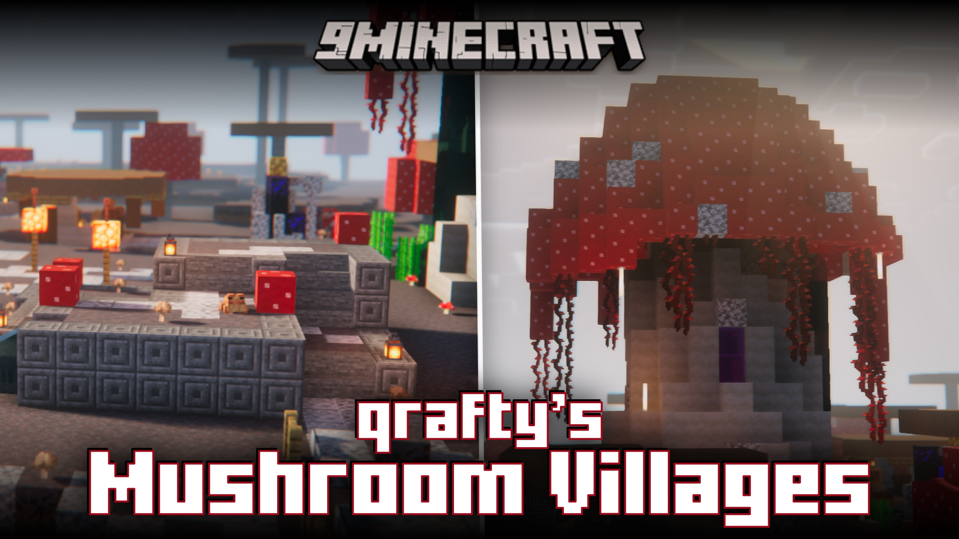 Qrafty's Mushroom Villages Mod (1.21.1, 1.20.6) - Adds Life To Mushroom Fields Biome 1