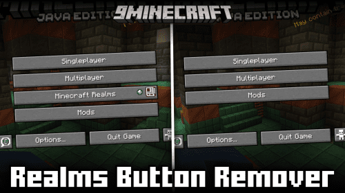 Realms Button Remover Mod (1.21.1, 1.20.1) – Removes The Realm Button From Main Menu Thumbnail