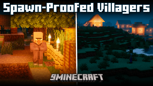 Spawn-Proofed Villagers Mod (1.21, 1.20.1) – Prevents Hostile Mobs Spawning Near Villagers Thumbnail