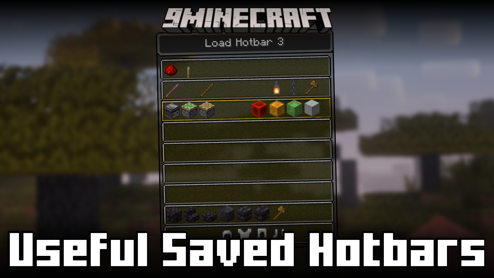 Useful Saved Hotbars Mod (1.21.1, 1.20.1) - Switch Saved Hotbars Using Hotkeys 1