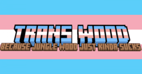 Trans Flag Over Jungle Wood Texture Pack (1.21) – MCPE/Bedrock Thumbnail