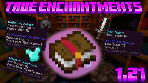 True Enchantments + Addon (1.21) – MCPE/Bedrock Mod Thumbnail