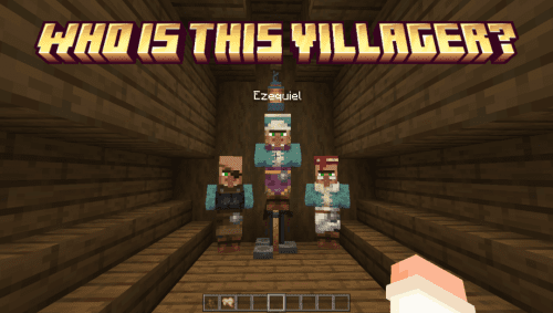 Who’s That Villager? Addon (1.21, 1.20) – MCPE/Bedrock Random Name Mod Thumbnail