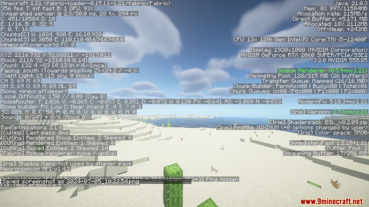 Speed of Light FPS Booster With Shaders Modpack (1.21.1, 1.20.2) 13