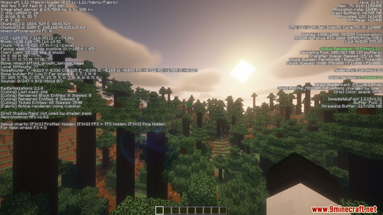 Speed of Light FPS Booster With Shaders Modpack (1.21.1, 1.20.2) 6