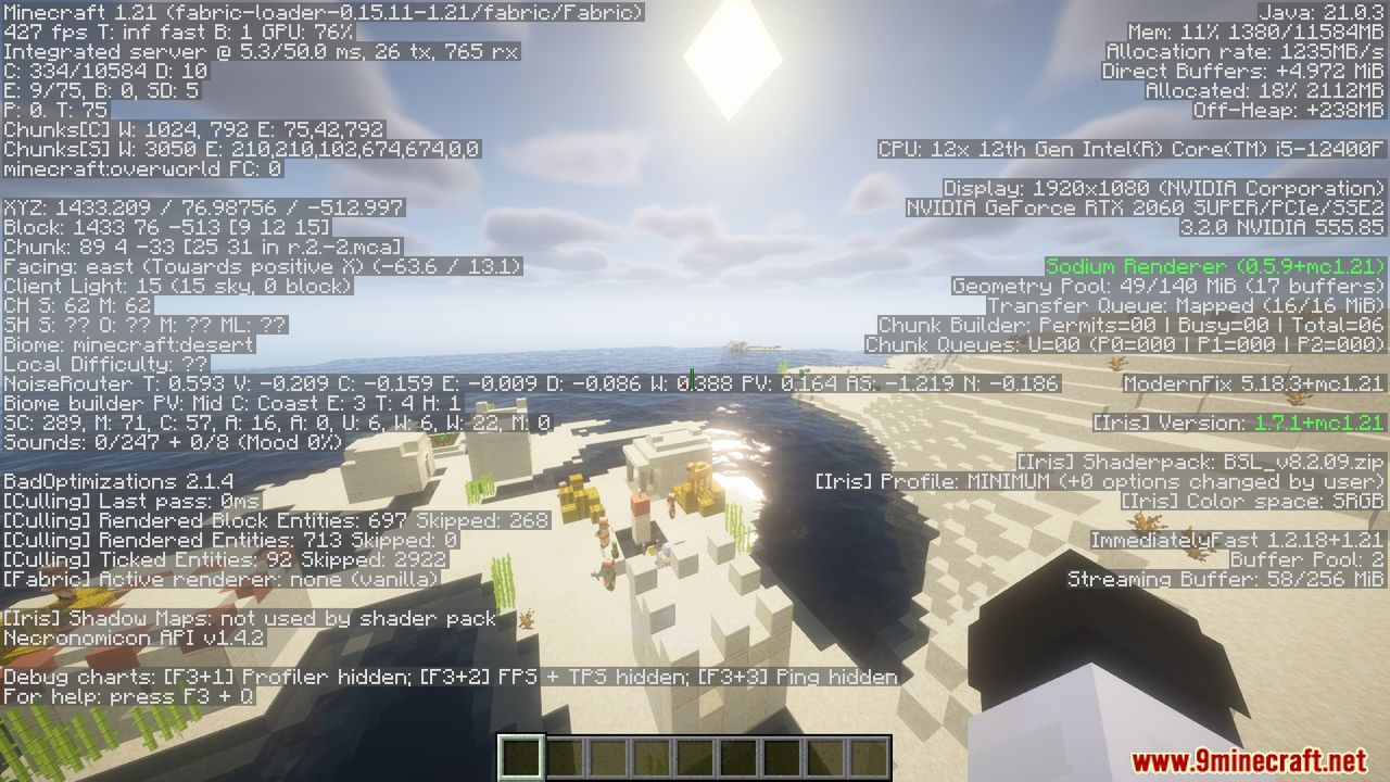 Speed of Light FPS Booster With Shaders Modpack (1.21.1, 1.20.2) 9