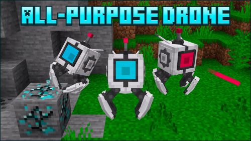 All-Purpose Drone Addon (1.21) – MCPE/Bedrock Mod Thumbnail